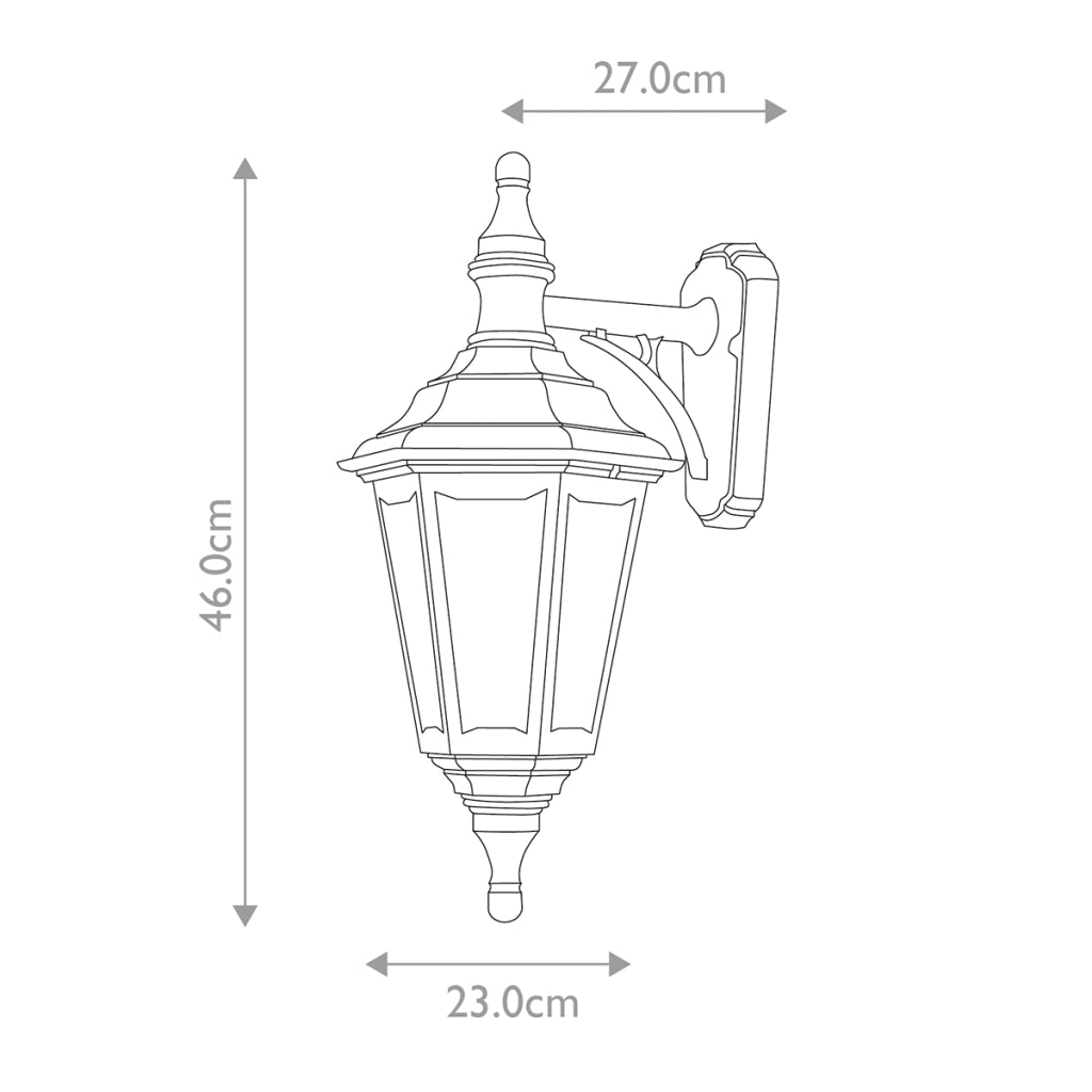 Applique esterna classica nera E27 60W Kinsale Elstead