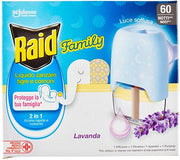 RAID DIFFUSORE PER ZANZARE TIGRE E COMUNE CON RICARICA ALLA LAVANDA 60 NOTTI