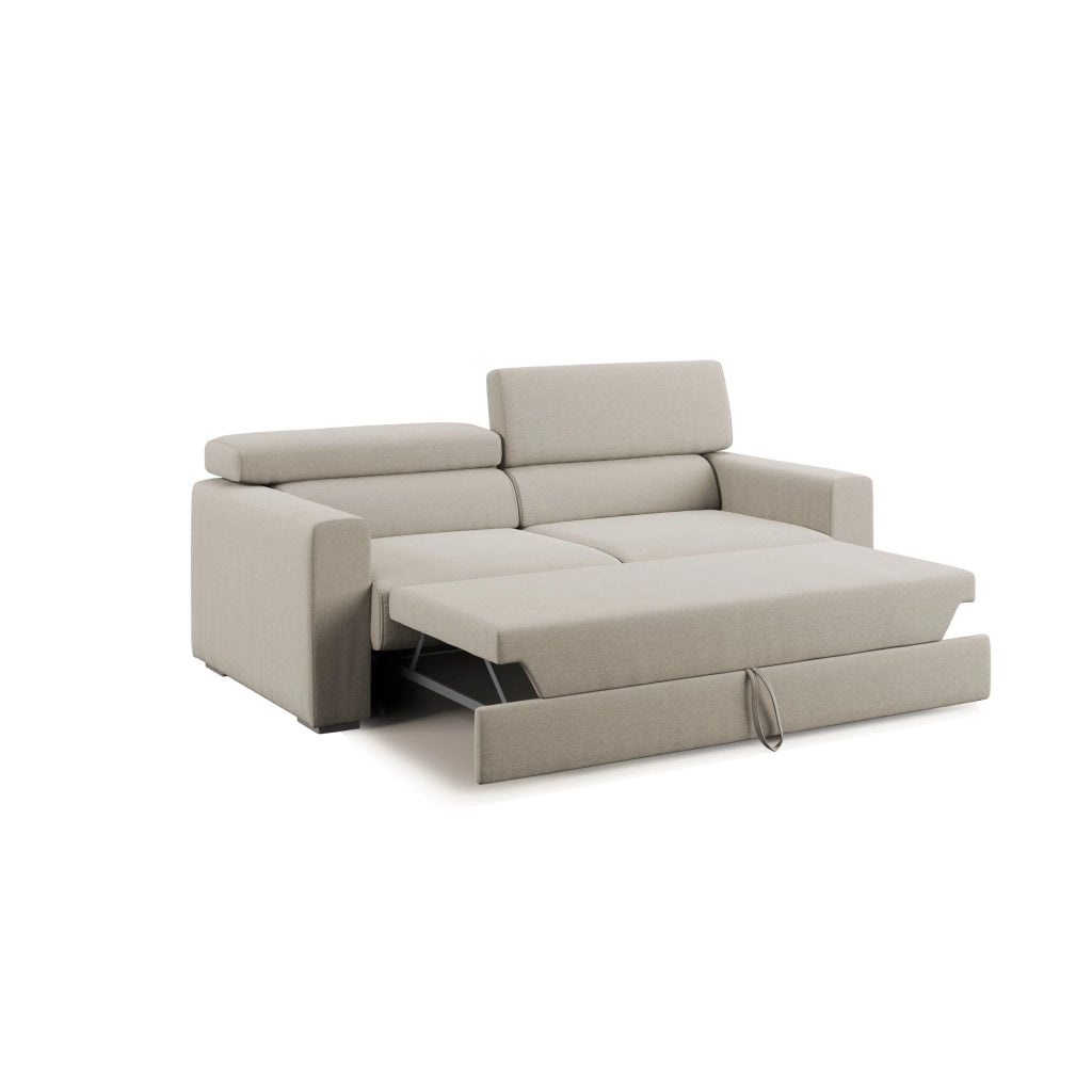 Dylan Divano con pouf estraibile 188 cm panna