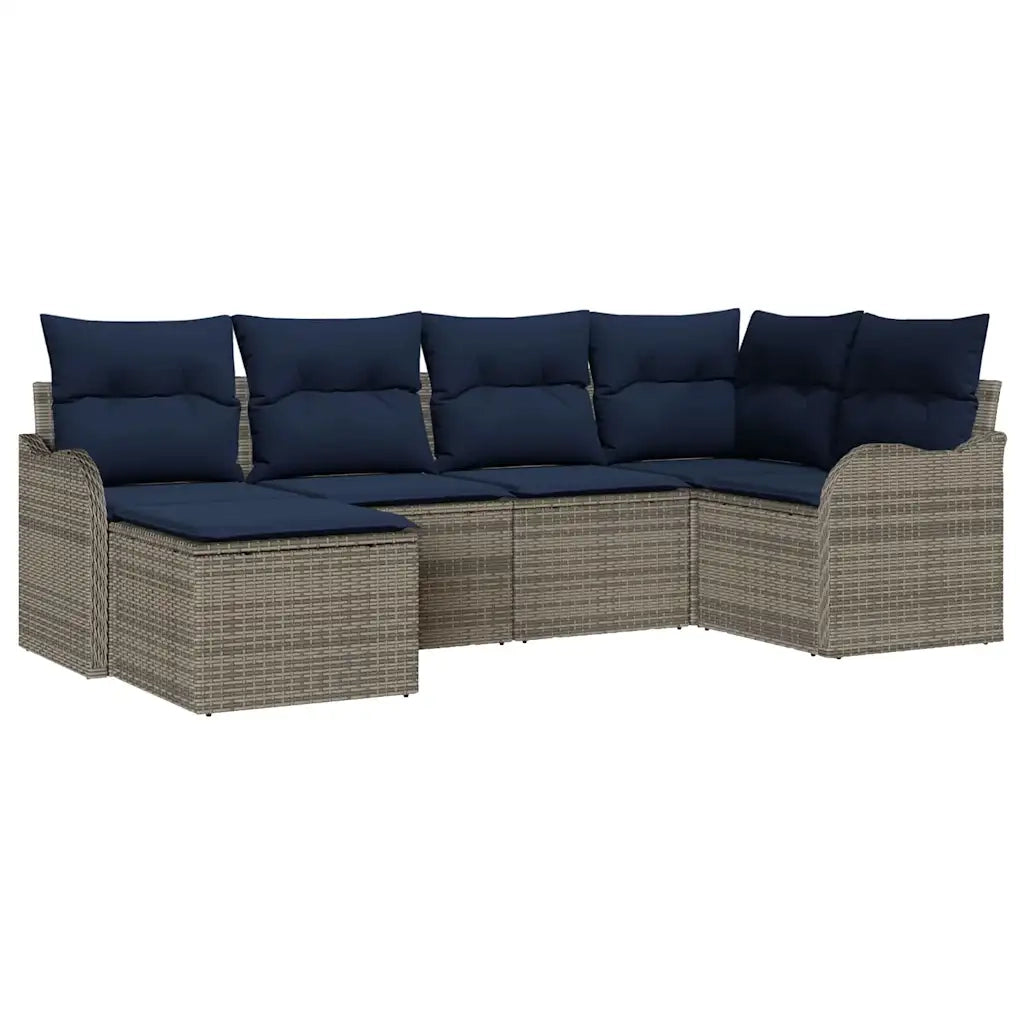 Set Divano da Giardino Grigio polyrattan 3345775