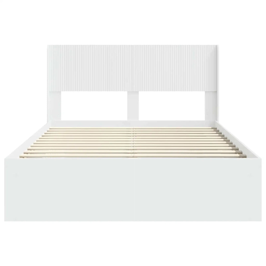 Struttura del letto con stoccaggio e testata Bianco 3414235