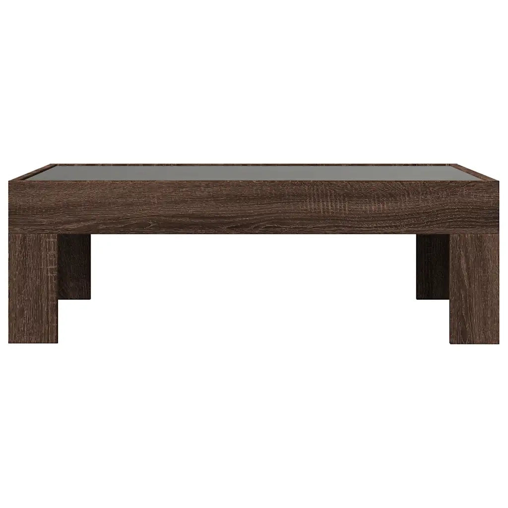 Tavolino da Salotto con LED Infinity Rovere Marrone 90x50x30 cm 847622