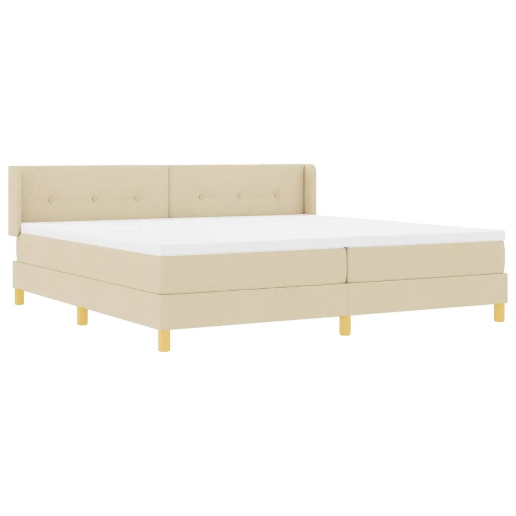 Letto a molle con materasso Crema 200 x 200 cm Tessuto 3341319