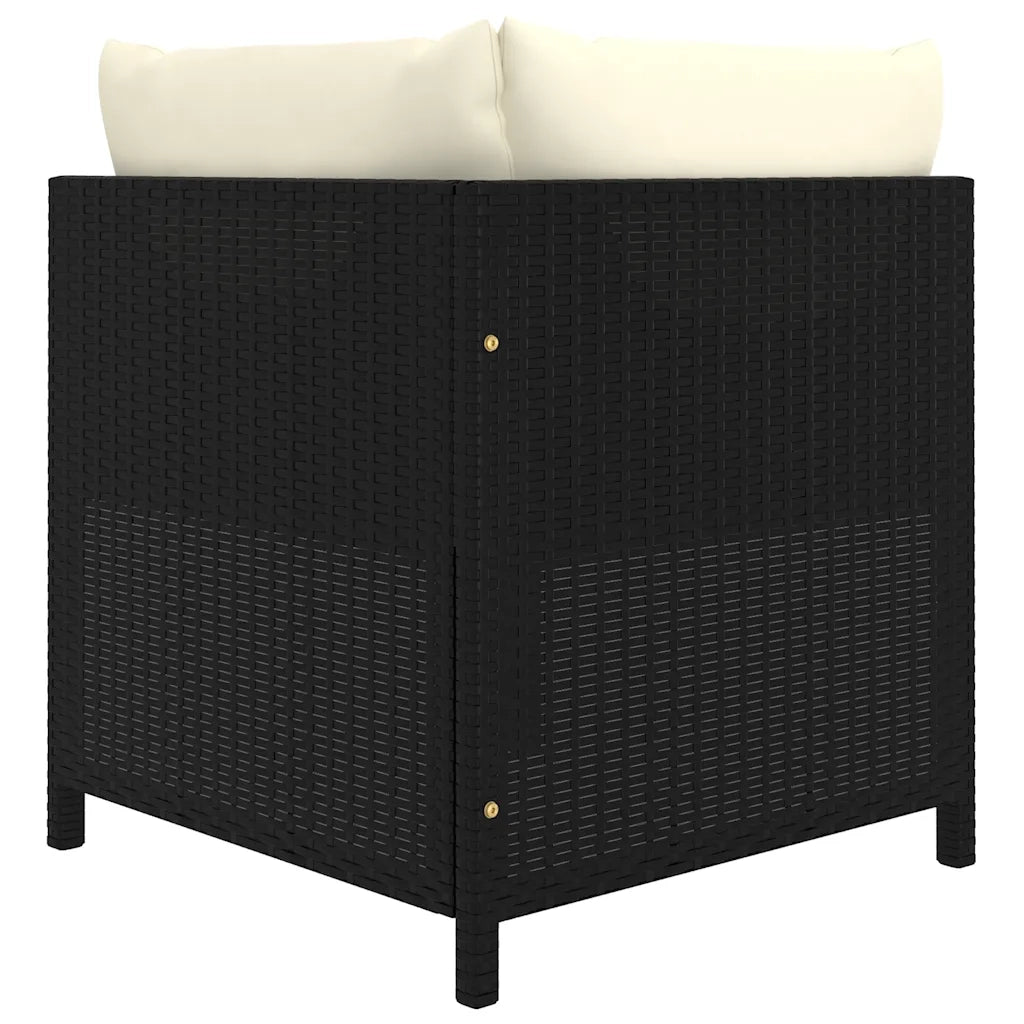 Set Divani da Giardino 6 pz | Set Salotto da Giardino con Cuscini in Polyrattan Nero