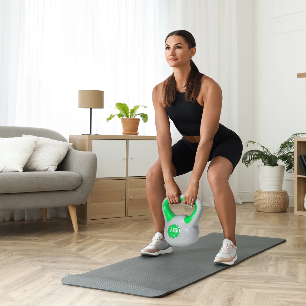 Kettlebell 16 kg ¨C Minimal ¨C Verde Sabbia 27x17x31 cm