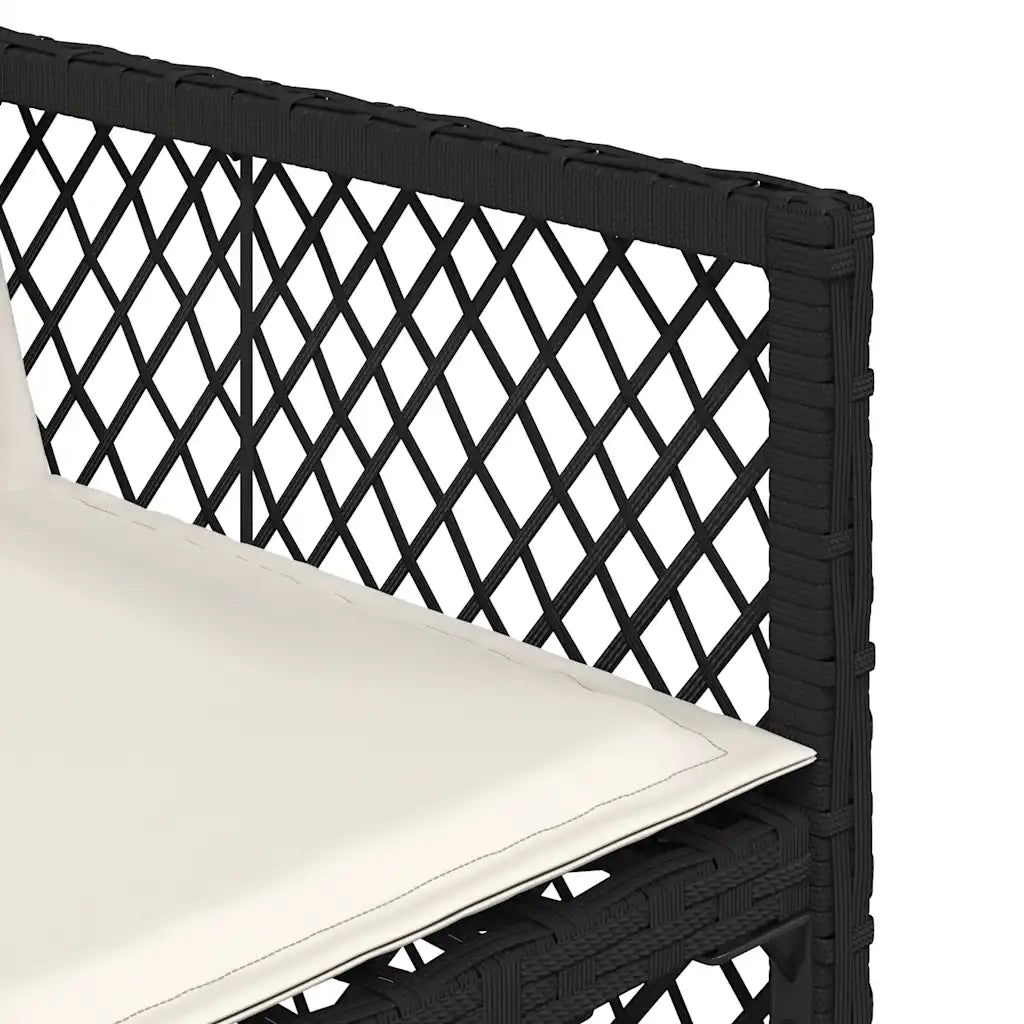 Set da Pranzo da Giardino 9 pz con Cuscini Nero in Polyrattan 3210834