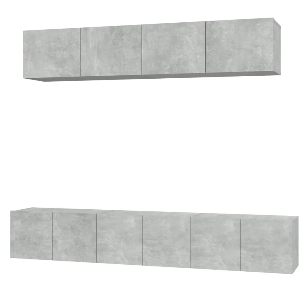 Set di mobili da 5 pezzi tra cui armadio credenza mobile TV televisore per soggiorno camera da letto salotto legno ingegnerizzato grigio 02_0024883