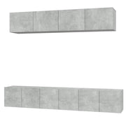 Set di mobili da 5 pezzi tra cui armadio credenza mobile TV televisore per soggiorno camera da letto salotto legno ingegnerizzato grigio 02_0024883