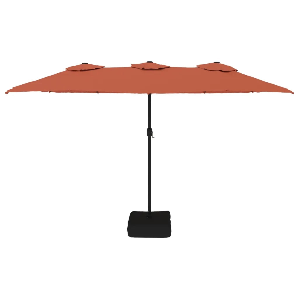 Ombrellone a Doppia Testa con LED Terracotta 449x265 cm 362958