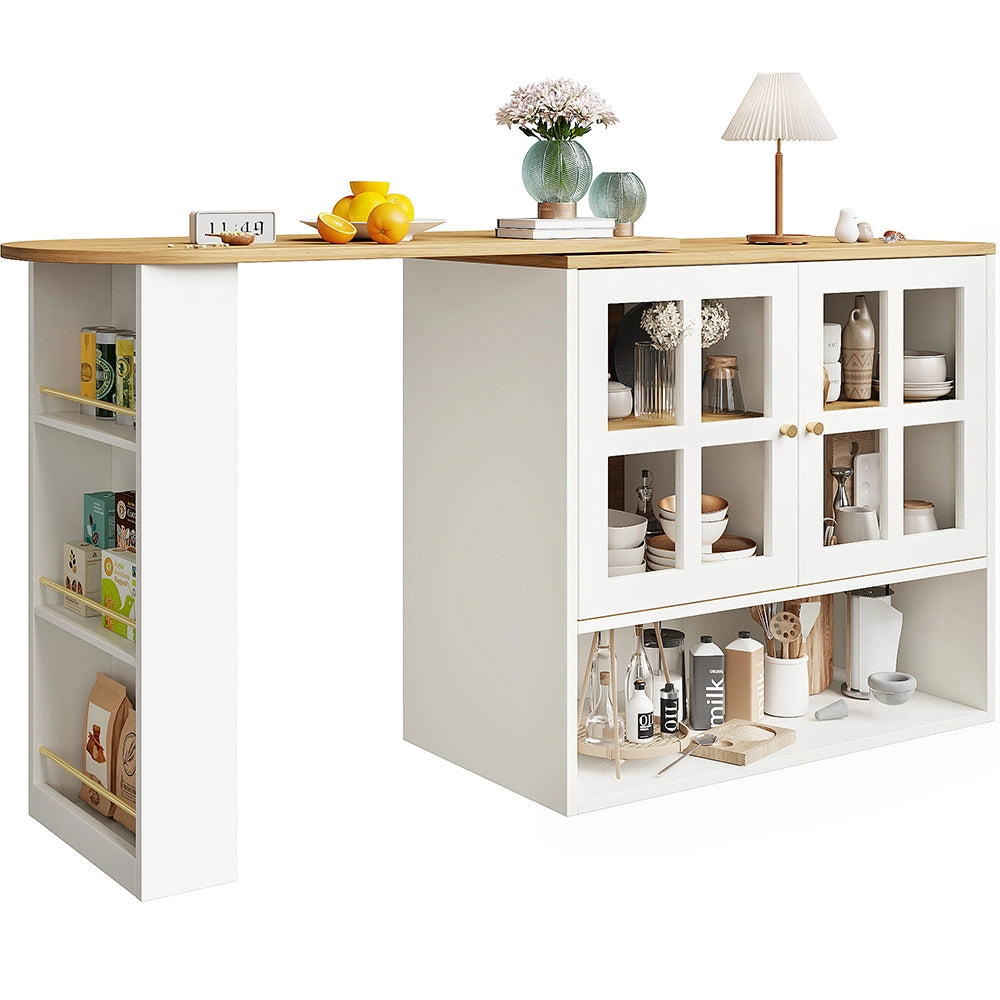 Buffet girevole - Xylo - 360?? 5 ripiani vetro bianco
