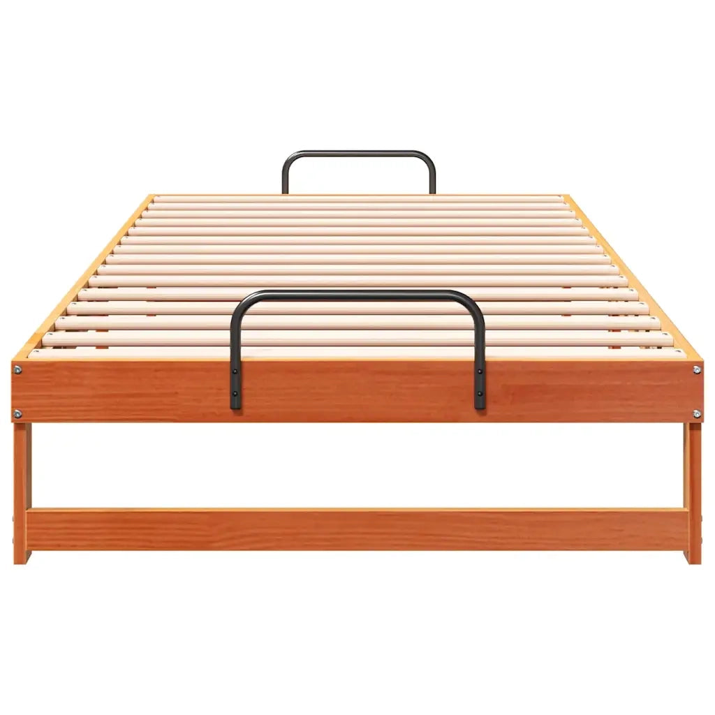 Struttura del letto Marrone 100 x 210 cm Pino massello 873165