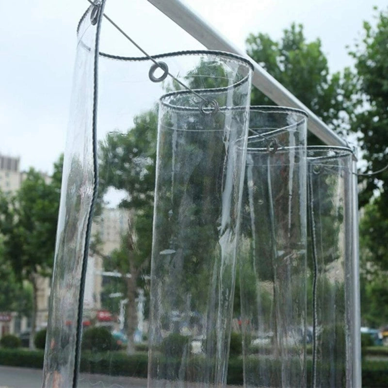 Telo PVC Trasparente 2,7x5m, 0,50mm Spessore, 650g/m² - Telo Cristal con Occhielli Ogni 50cm - Anti-UV, Impermeabile - Qualità Made in Italy