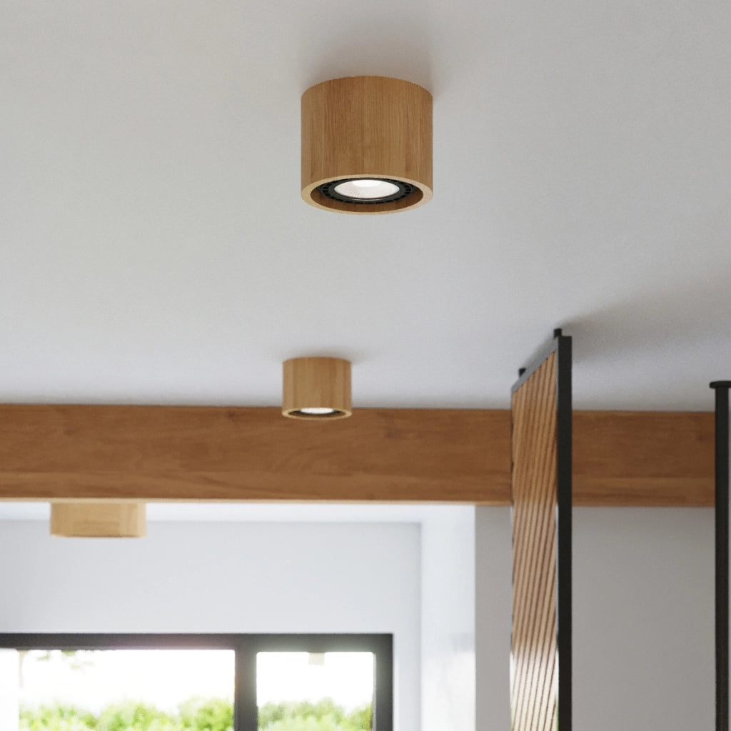Lampada da soffitto BASIC 2 in legno naturale
