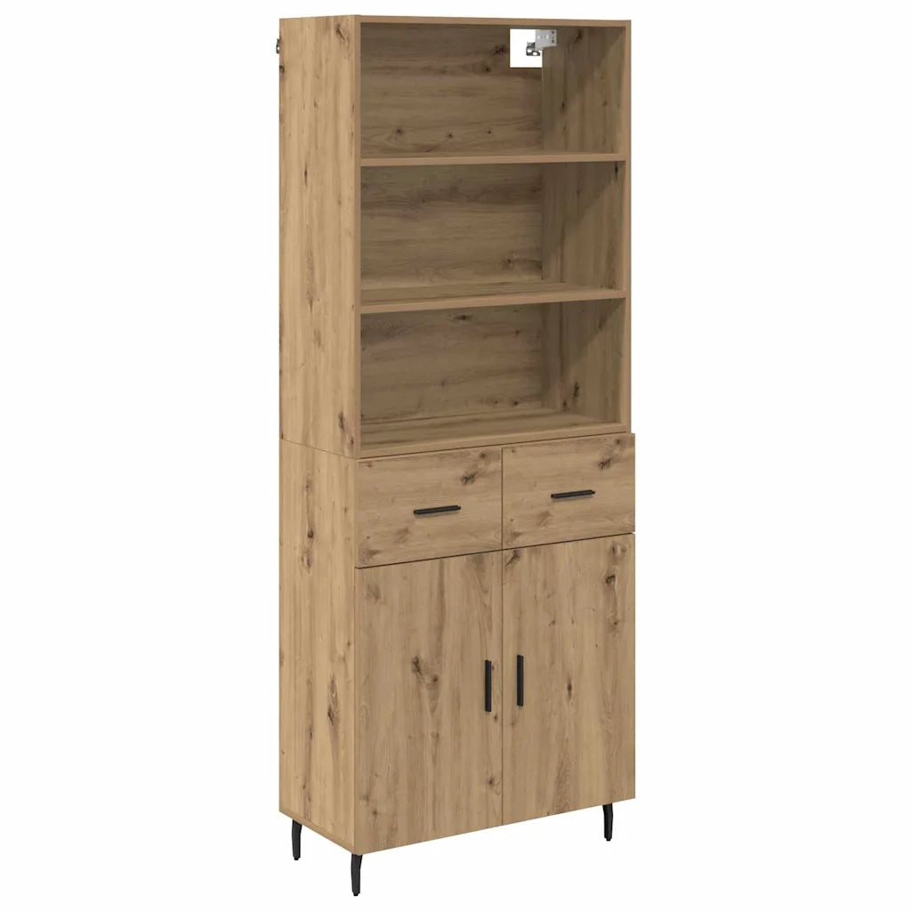Credenza con Cassetto-Buffet-Armadio da cucina Rovere artigianale 69,5 x 34 x 180 cm 455371