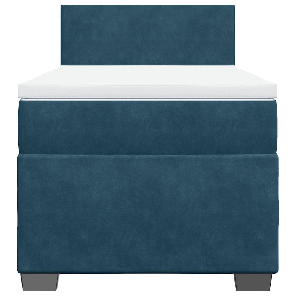 Giroletto a Molle con Materasso Blu Scuro 90x200 cm in Velluto 3286208