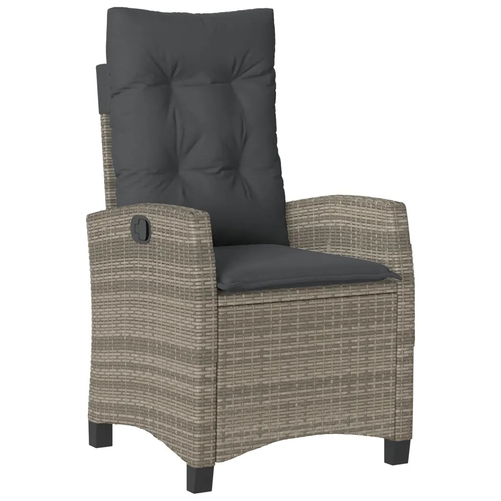 Set da Pranzo da Giardino 7 pz con Cuscini in Polyrattan Grigio 3212788