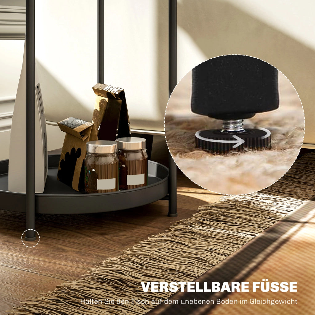 Tavolino rotondo con ripiano ¨C zephmum ¨C metallo nero