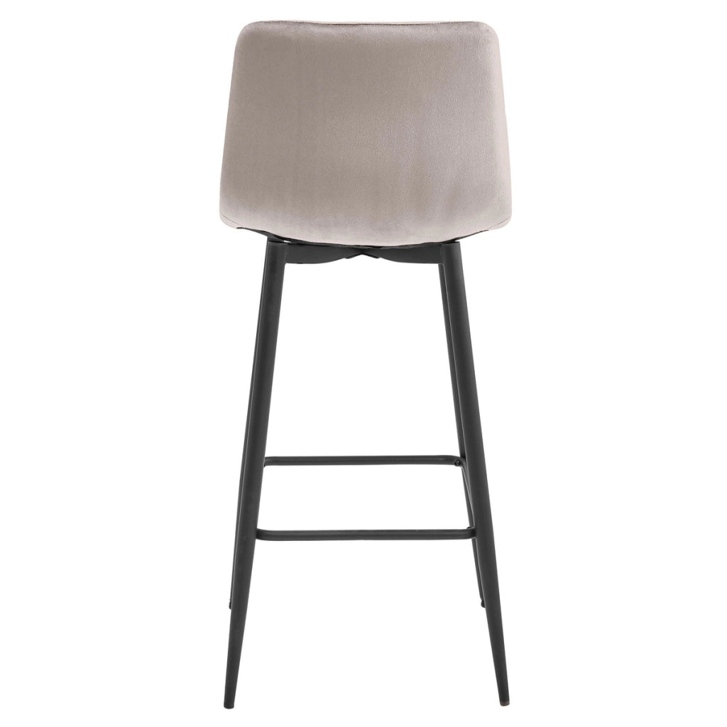 Set di 2 sgabelli da bar Nado in velluto beige e metallo