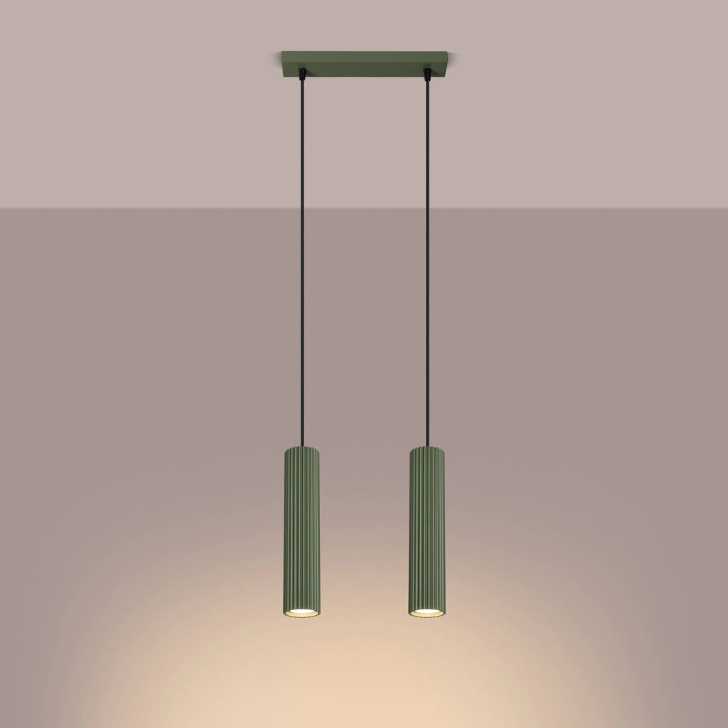 Lampada a sospensione KARBON 2 verde oliva