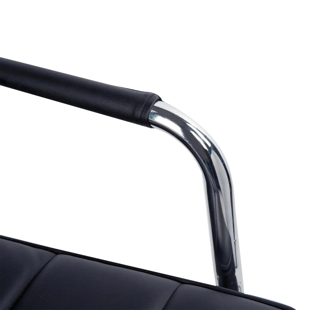 SEDIA UFFICIO Girevole Regolabile 46-61 cm Nero PVC con Braccioli
