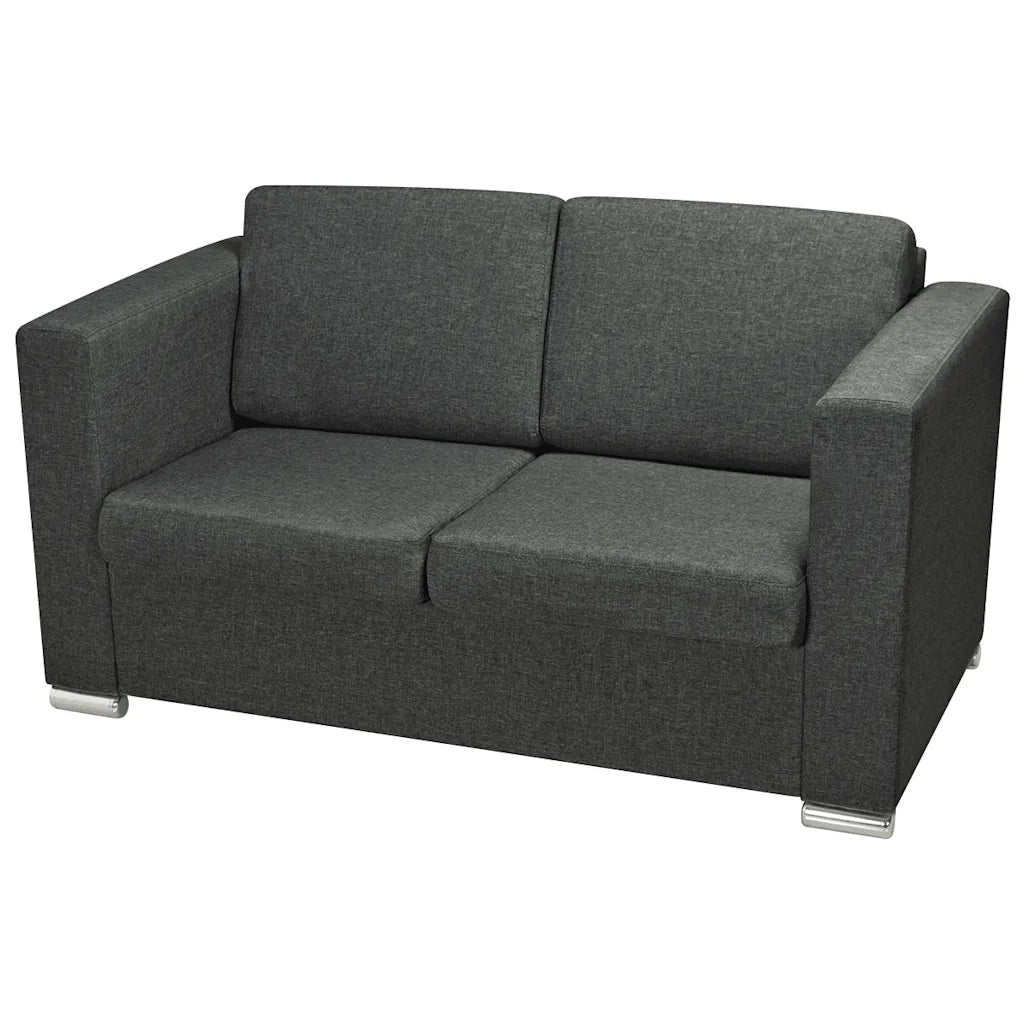 Divano a 2 Posti-Sofa 2 Posti in Tessuto Grigio Scuro 613869