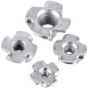 M3/M4/M5 Vierpuntige T-Stukmoeren in Verniciato Acciaio di Carbonio - 50 Stuks - Antislip Flens - Corpo Sottile - Houtmoer - Applicazione per Houtbewerking