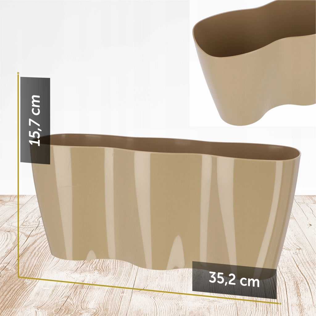 Vaso da fiori KADAX, Vaso da fiori, Vaso da fiori in plastica, Orchidea, 35 cm, Beige