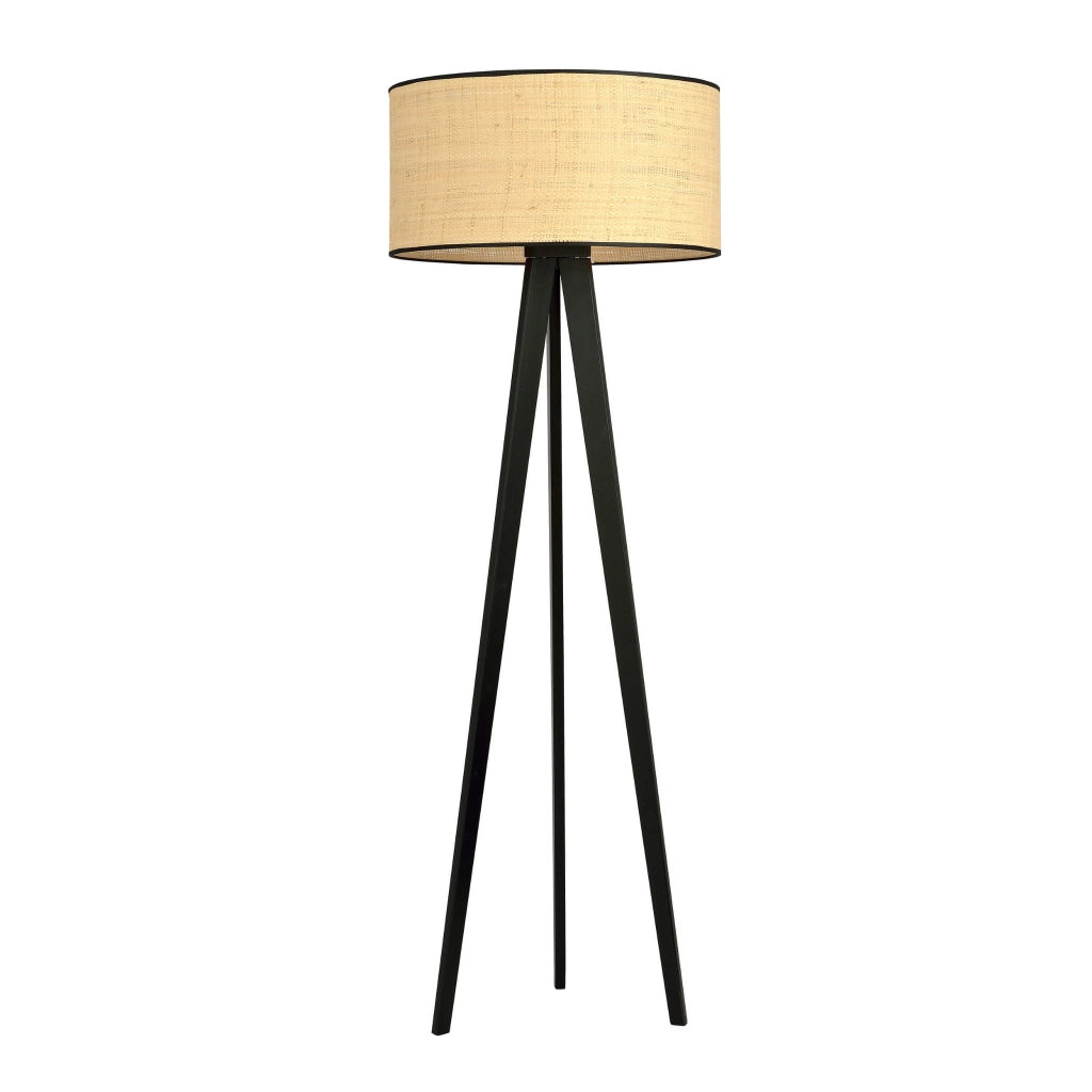 Lampada da terra Emibig Aston treppiede rattan E27 150cm
