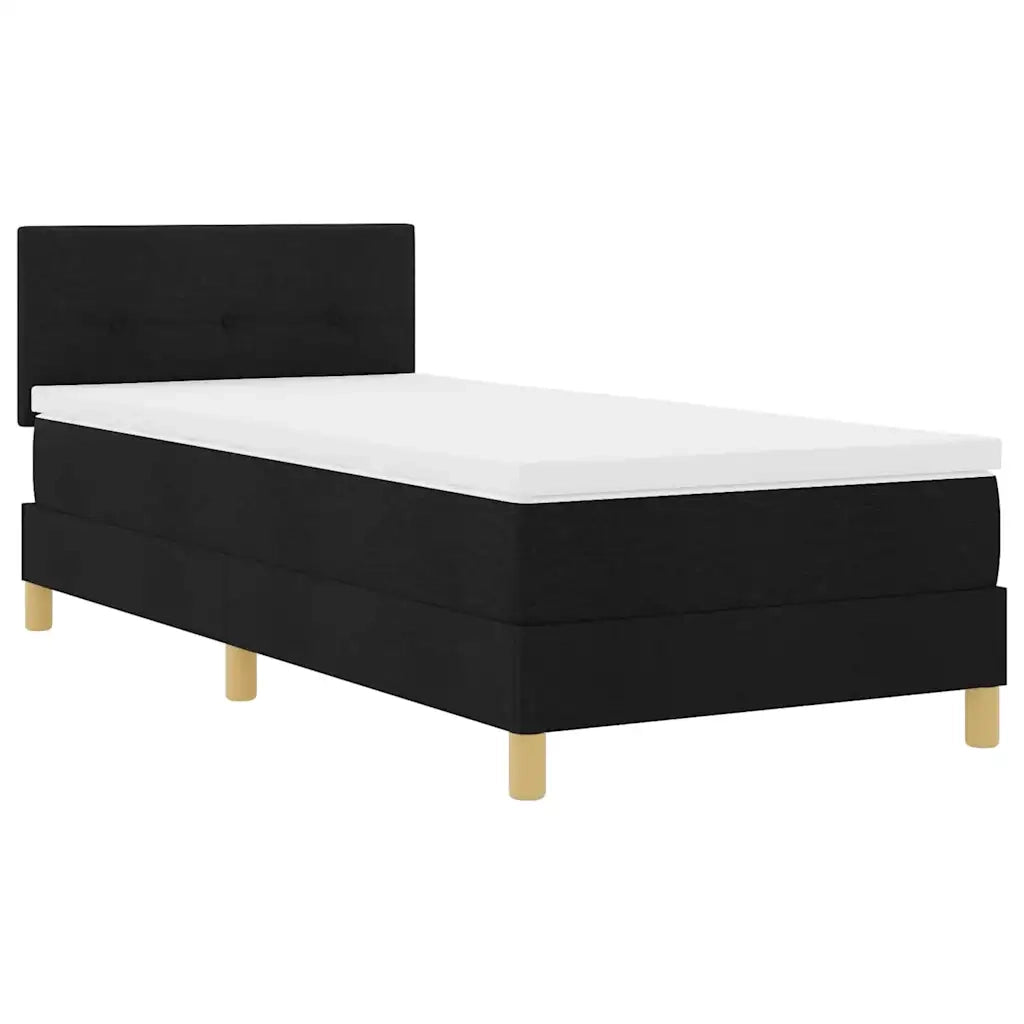 Letto a Sorgente LED con strisce LED Nero 90 x 190 cm Tessuto 3342403