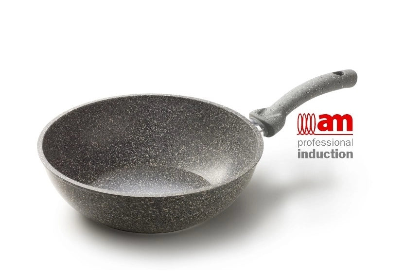 Padella wok saltapasta anche induzione Cuore di pietra 28 cm Accademia Mugnano