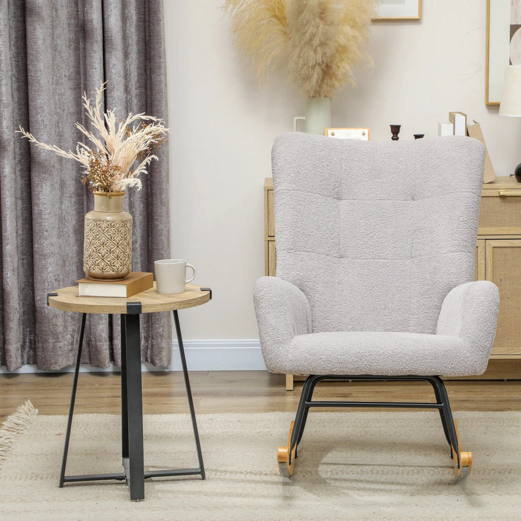 POLTRONA A DONDOLO 70x94x100 cm Grigio Chiaro in Velluto