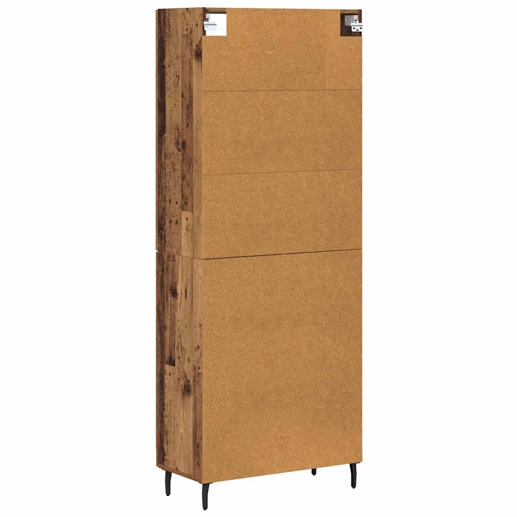 Credenza 2 pcs Legno vecchio Legno Stratificato e Vetro 3403180