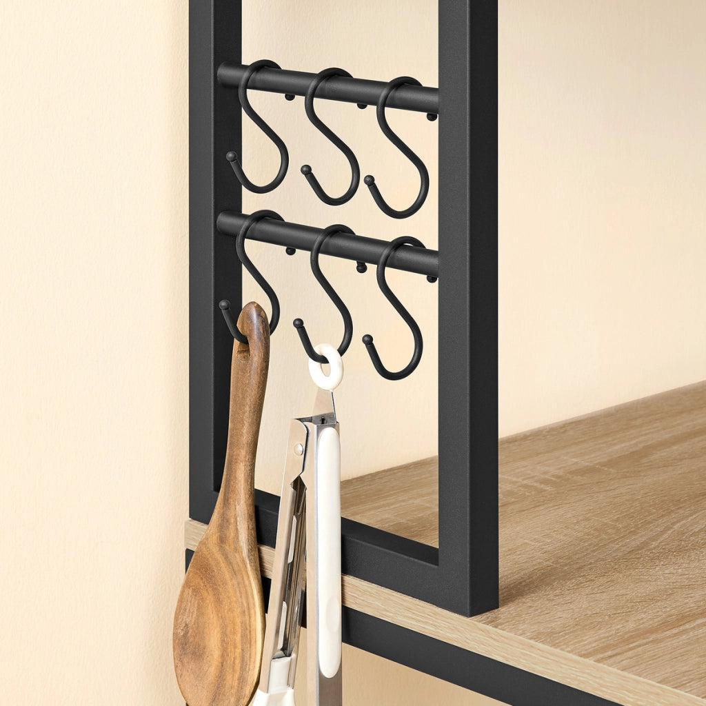 Mobile cucina a scaffale Sonoma in acciaio e legno