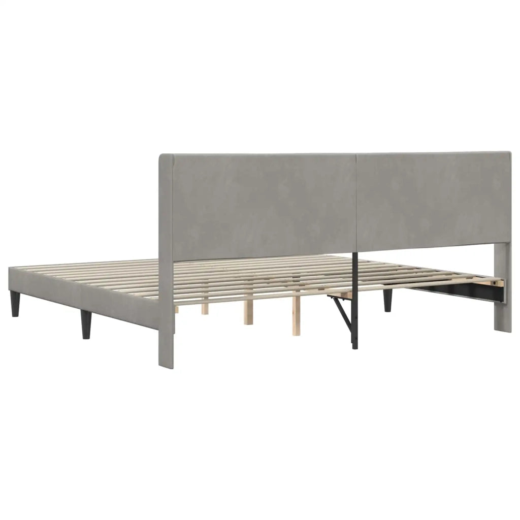 Struttura del letto-Giroletto Grigio Chiaro 180 x 200 cm Velluto 240569