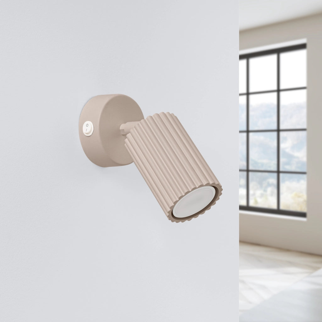 Lampada da parete KARBON taupe con interruttore