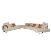 Divano chaise longue relax modulare destro in tessuto sabbia