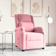 Poltrona Reclinabile Rosa in Velluto