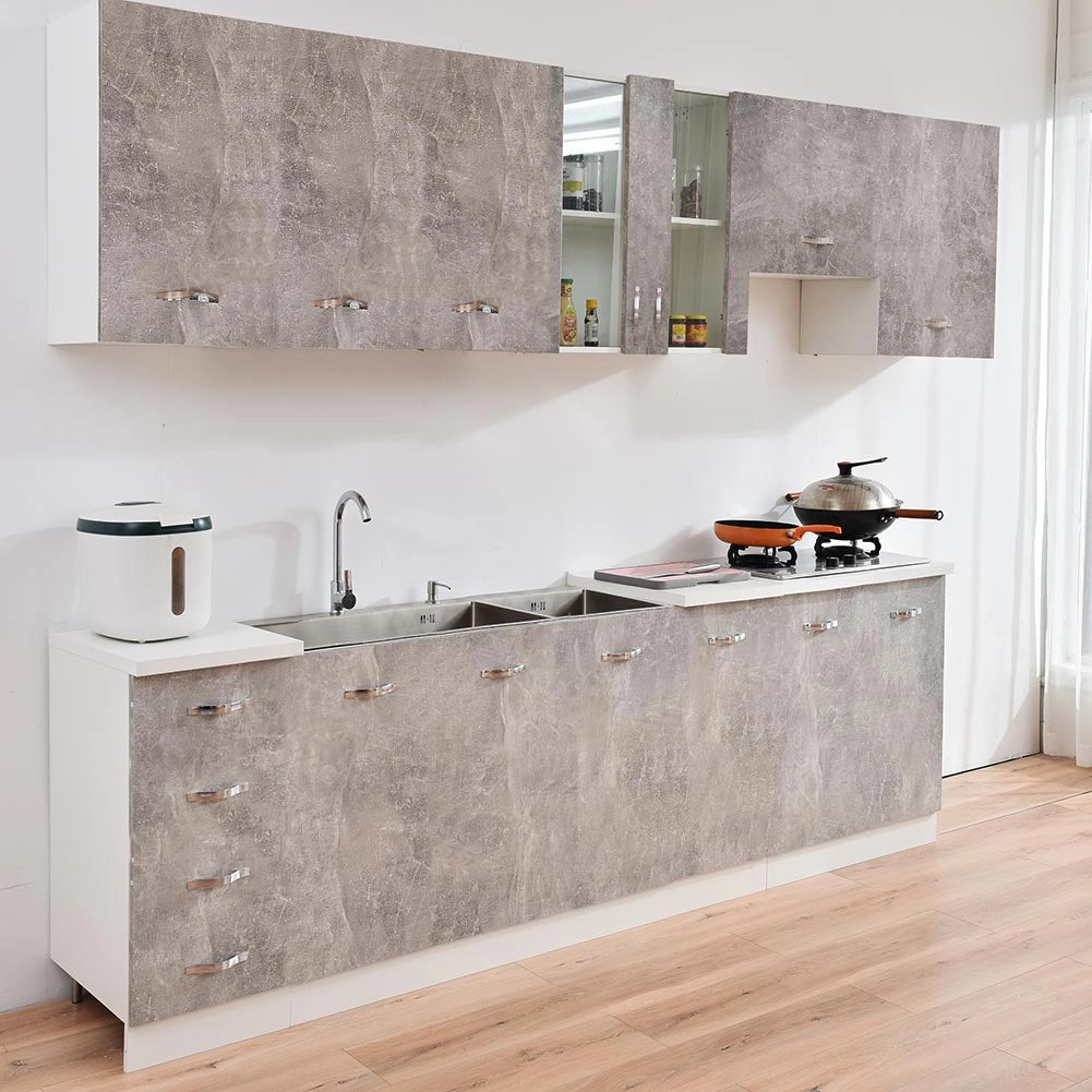 Pensile da Cucina Scolapiatti Sistema Raccogli Gocce Mobile Colore Grigio 80cm
