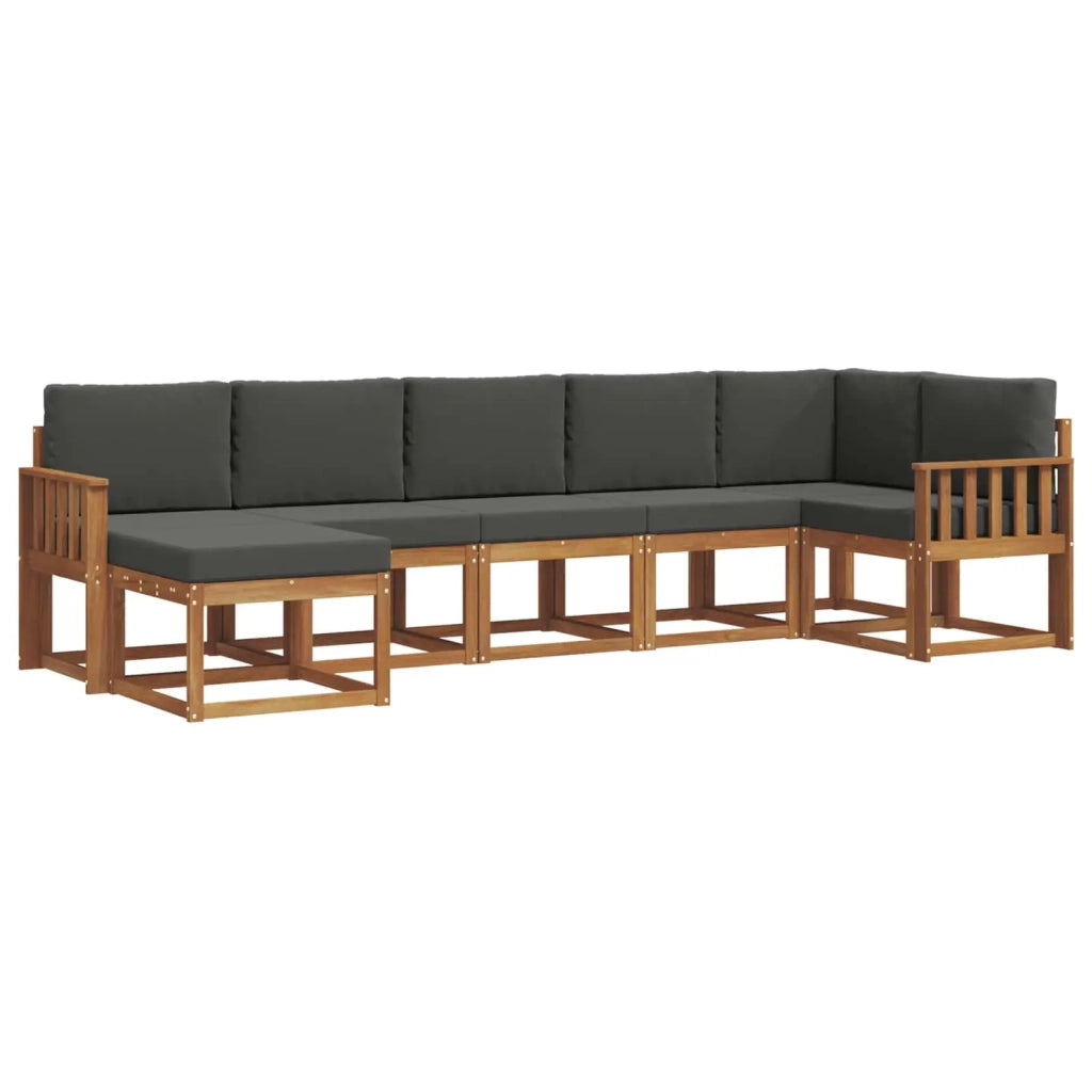 Set di divani da esterno con cuscino 7 pcs Naturale e Antracite 3366705