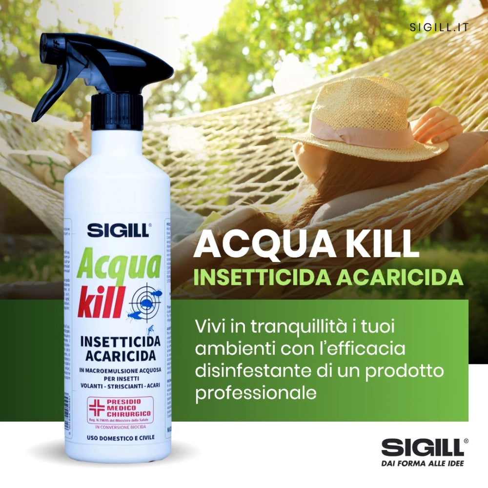 Insetticida acaricida acqua kill insetti striscianti volanti acari 500ml 4 pezzi