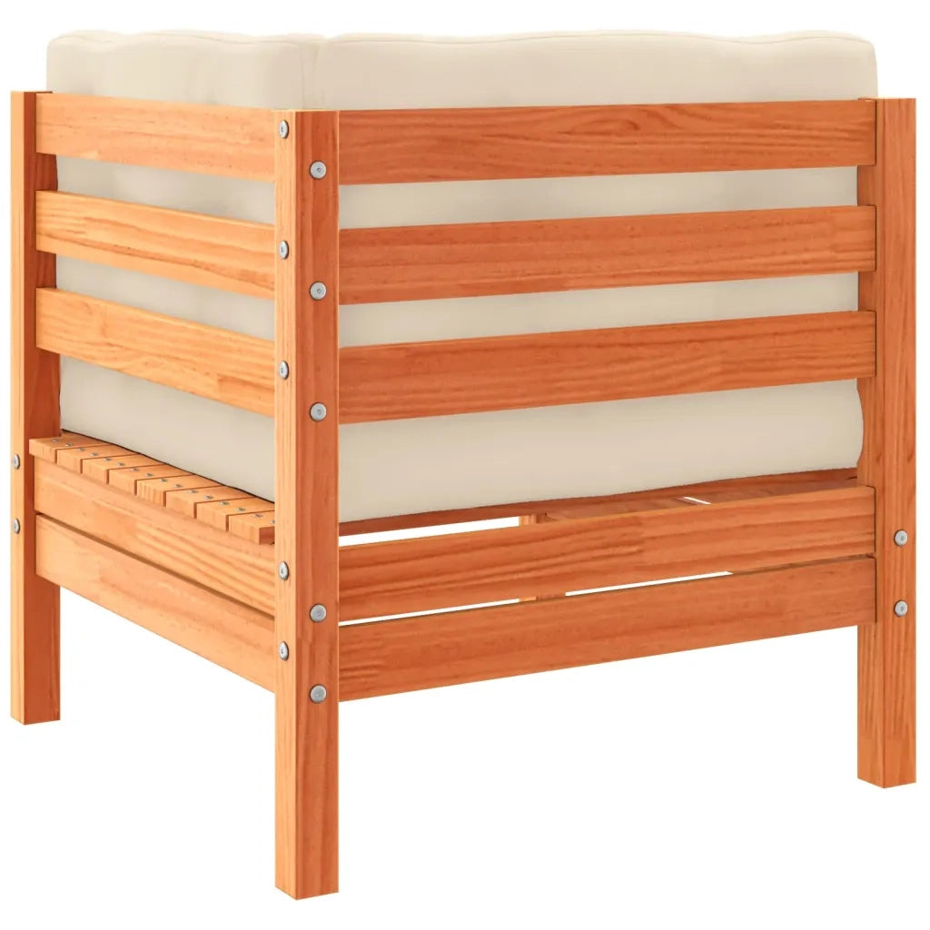 Set Divani Giardino 6pz con Cuscini Marrone Cera Massello Pino 3299527