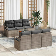 Set Divano da Giardino 7 pcs Grigio polyrattan 3356319