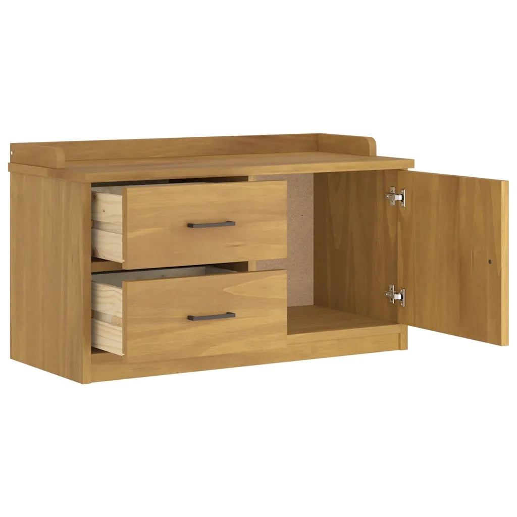 Panca da Corridoio-Sgabello-Panca con Contenitore SANDNES 87x40x50 cm Legno Massello di Pino 965791