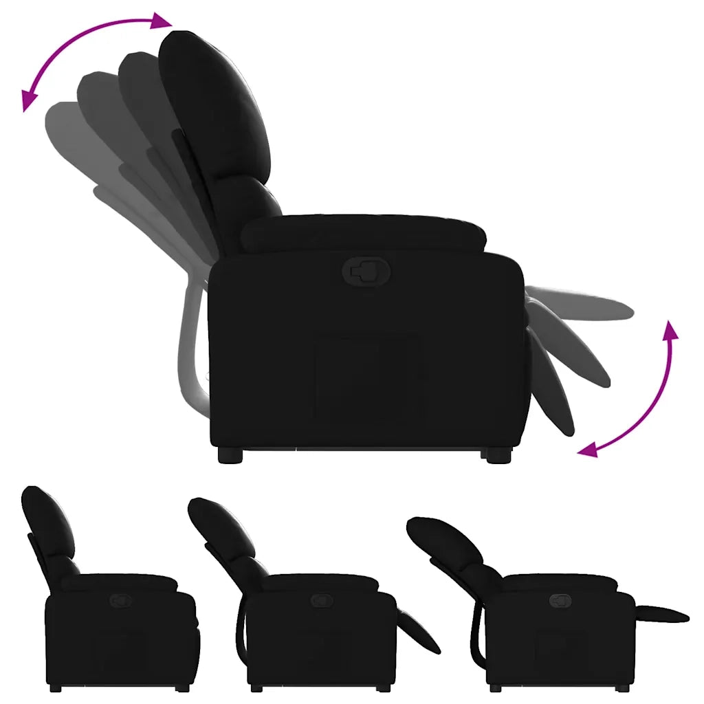 Poltrona Alzapersona Reclinabile Nera in Similpelle 3204886