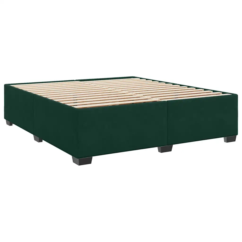 Giroletto a Molle con Materasso Verde Scuro 200x200 cm Velluto 3291005