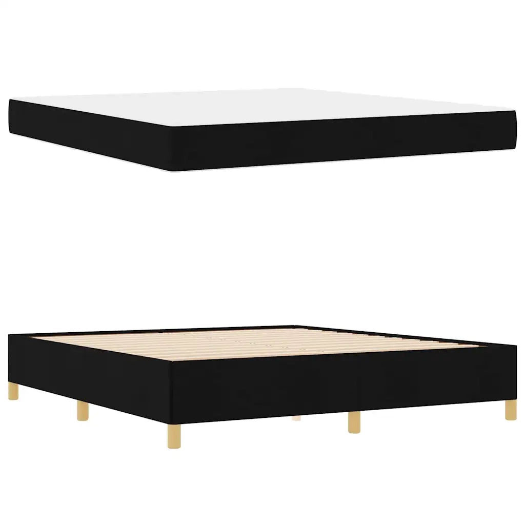 Struttura del letto con materasso Nero 180 x 200 cm Tessuto 3398957
