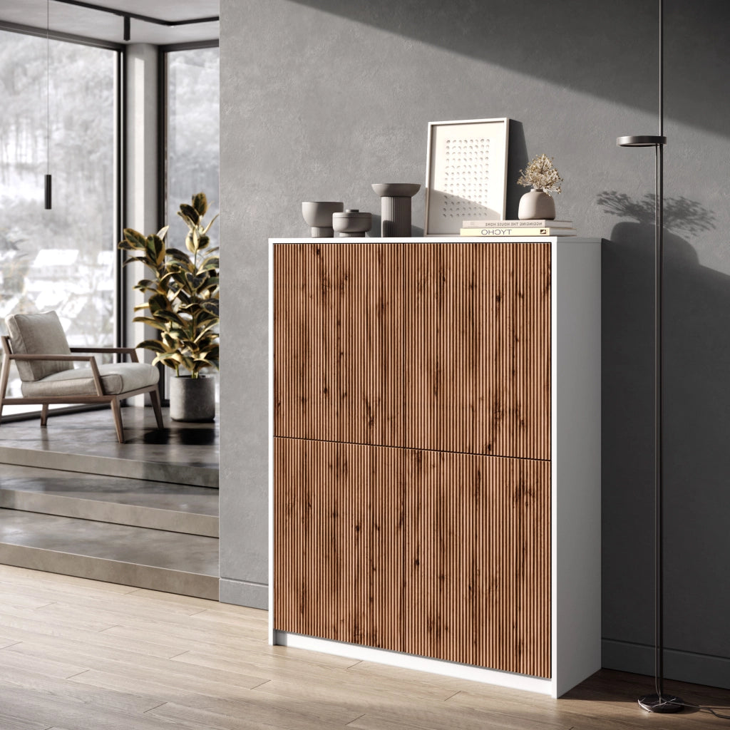 Credenza alta BUDAPEST bianco/quercia