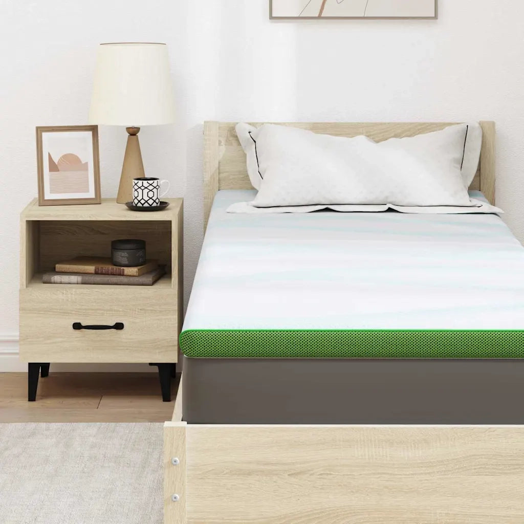Topper per materasso Bianco e Verde 80 x 200 cm 4106155