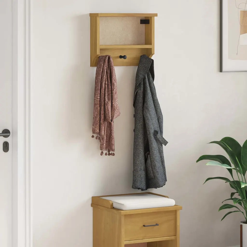 Appendiabiti da Parete SANDNES 45x12x35 cm in Legno di Pino CFW1138491