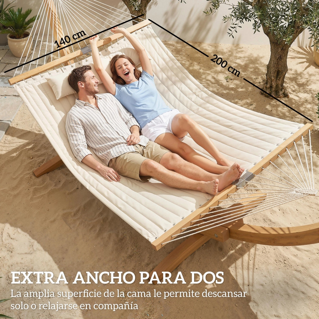 Amaca da Giardino ¨C Minimal ¨C Legno 325x140 cm Crema